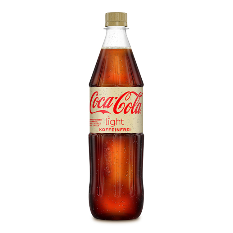 Eine Flasche Coca-Cola Light koffeinfrei.