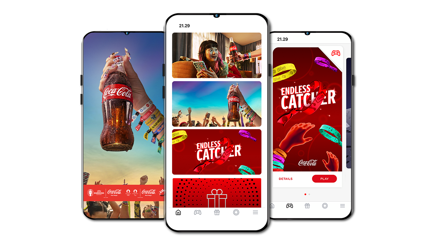 coca-cola app screens