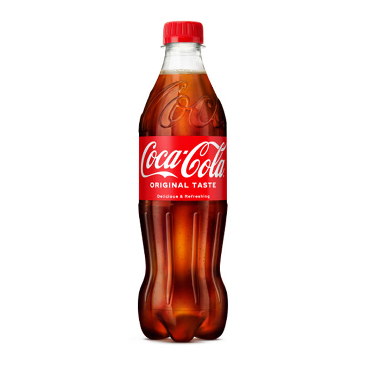 Coca-Cola muovipullo valkoisella pohjalla