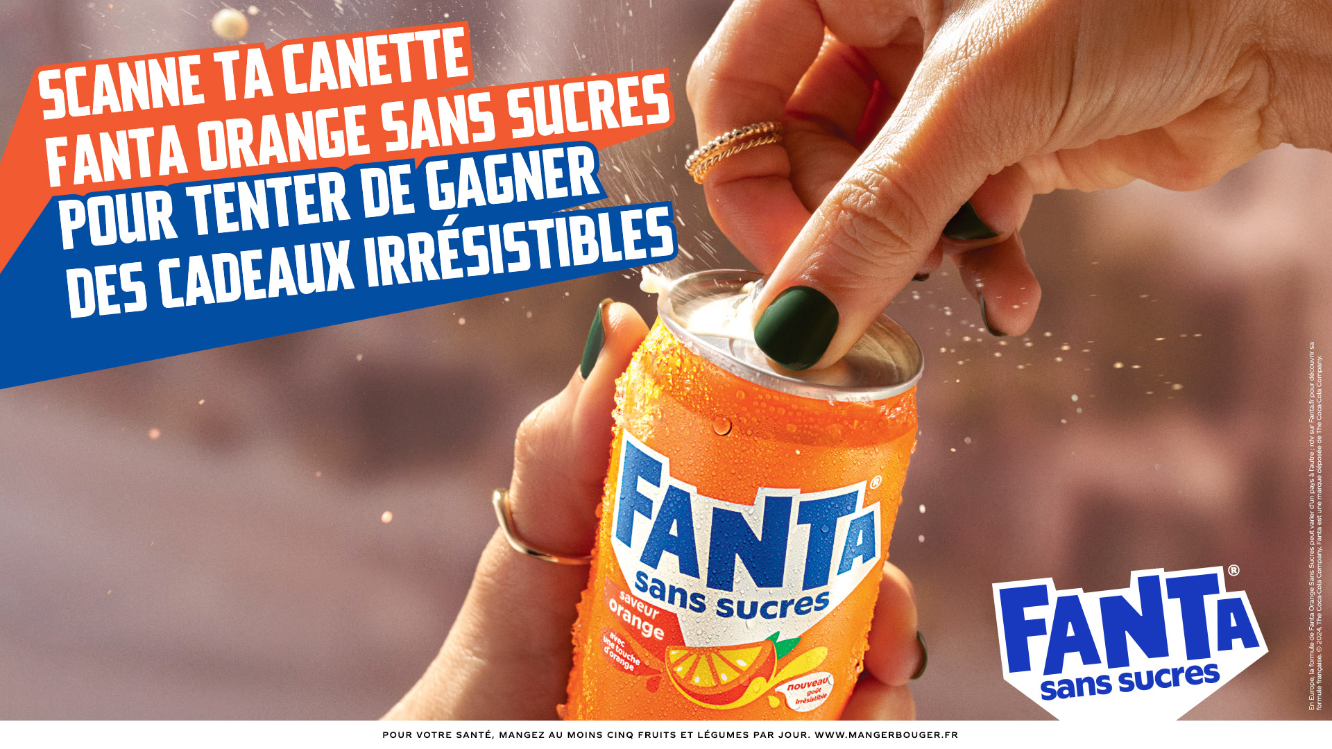 Scanne ta Cannete Fanta Orange saveur Sans Sucres pour tenter de gagner des cadeaux
