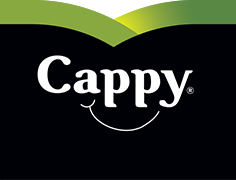 Logotip cappy s crnom i zelenom pozadinom