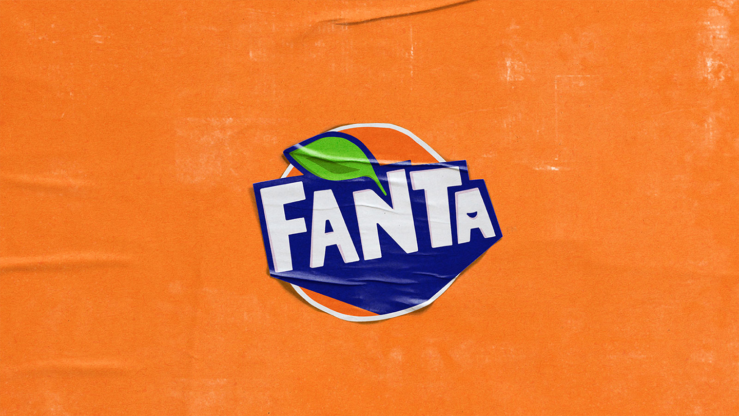 Logo Fanta avec fond orange