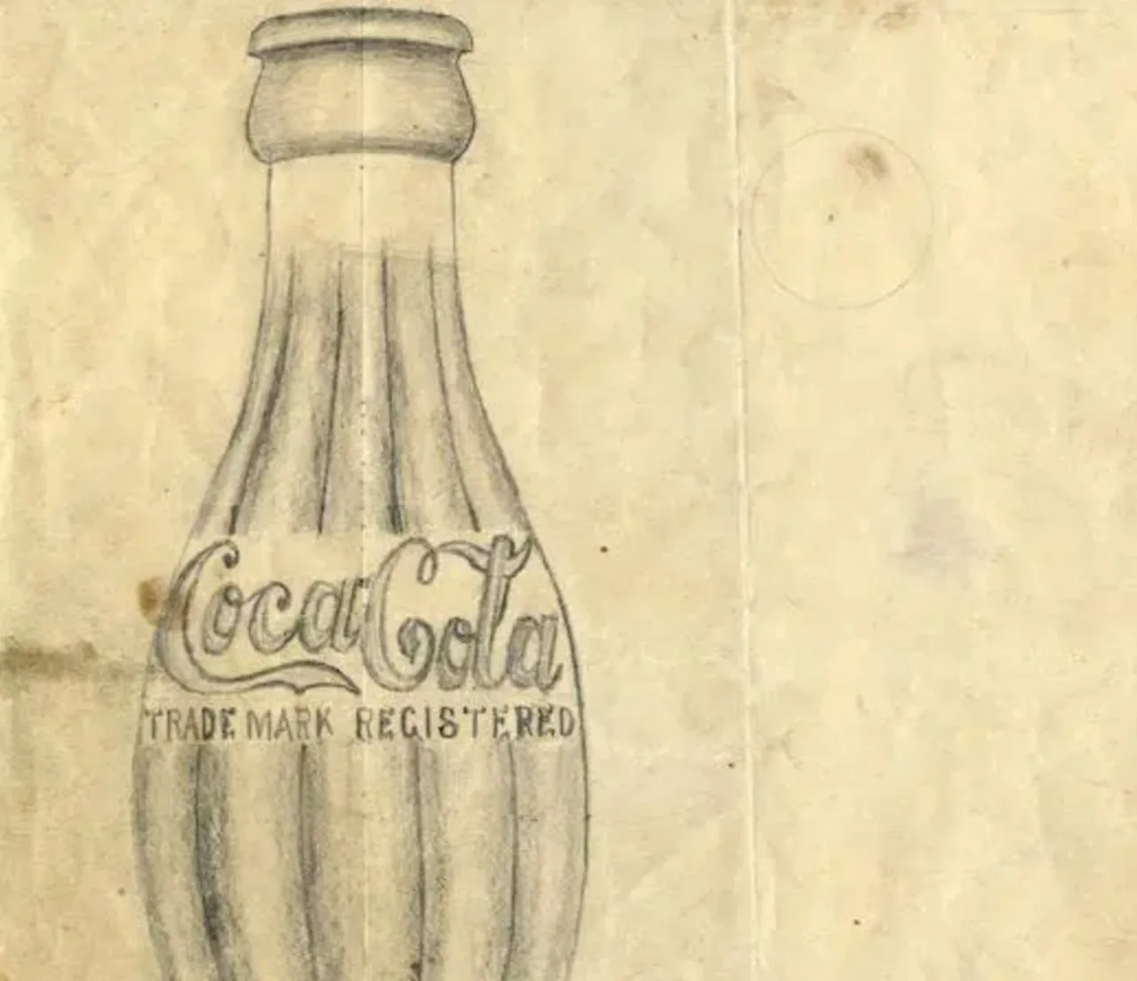 Lukisan pensil botol Coca-Cola pertama