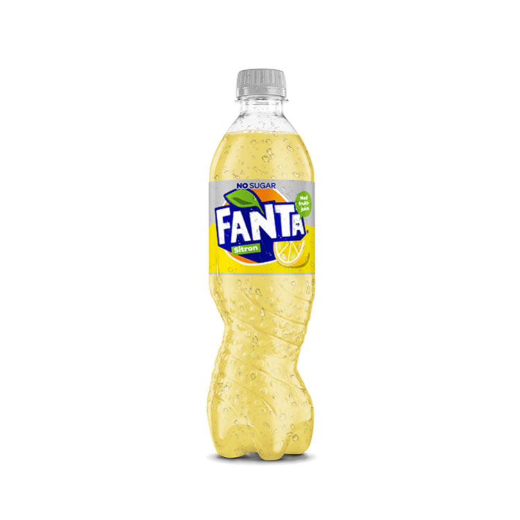 Den nye Fanta-plastflasken, sitron uten sukker
