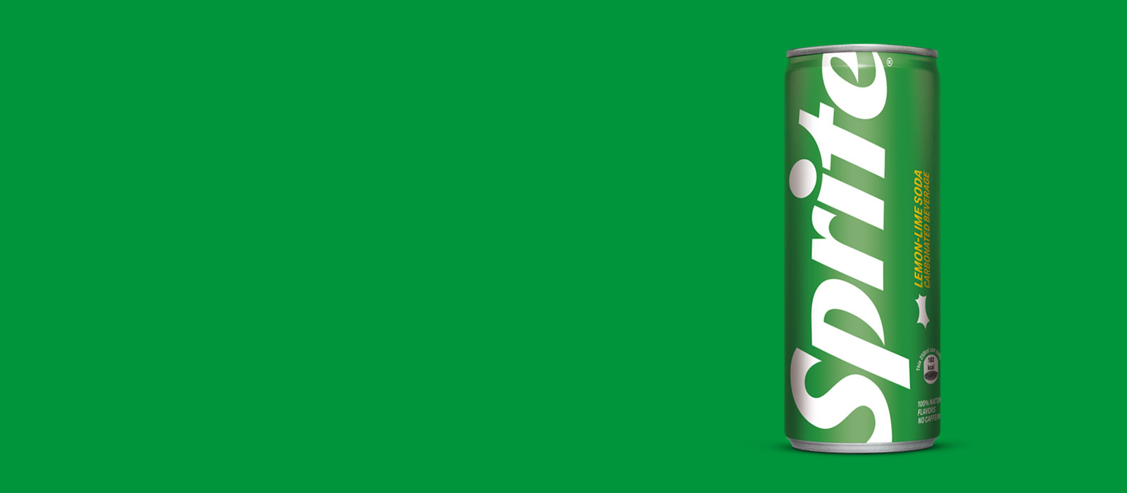 Sprite can on green background