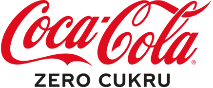 Białe logo Coca-Cola zero