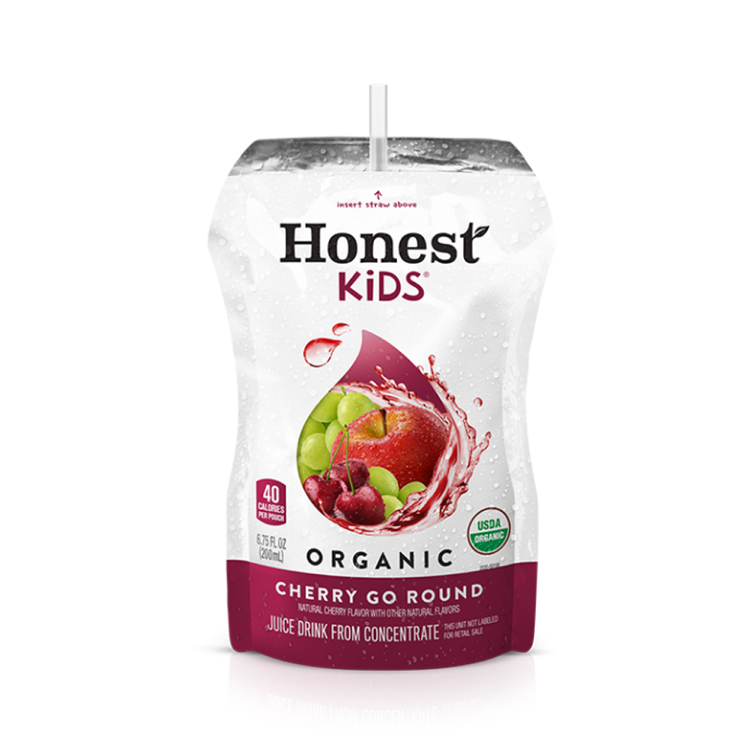 Honest Kids Cherry Go Round Pouches, 6.75 fl oz, 8 Pack