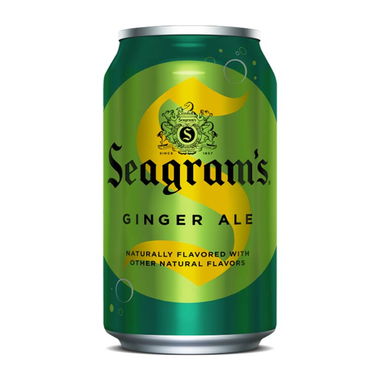 Seagram's Ginger Ale can on a white background