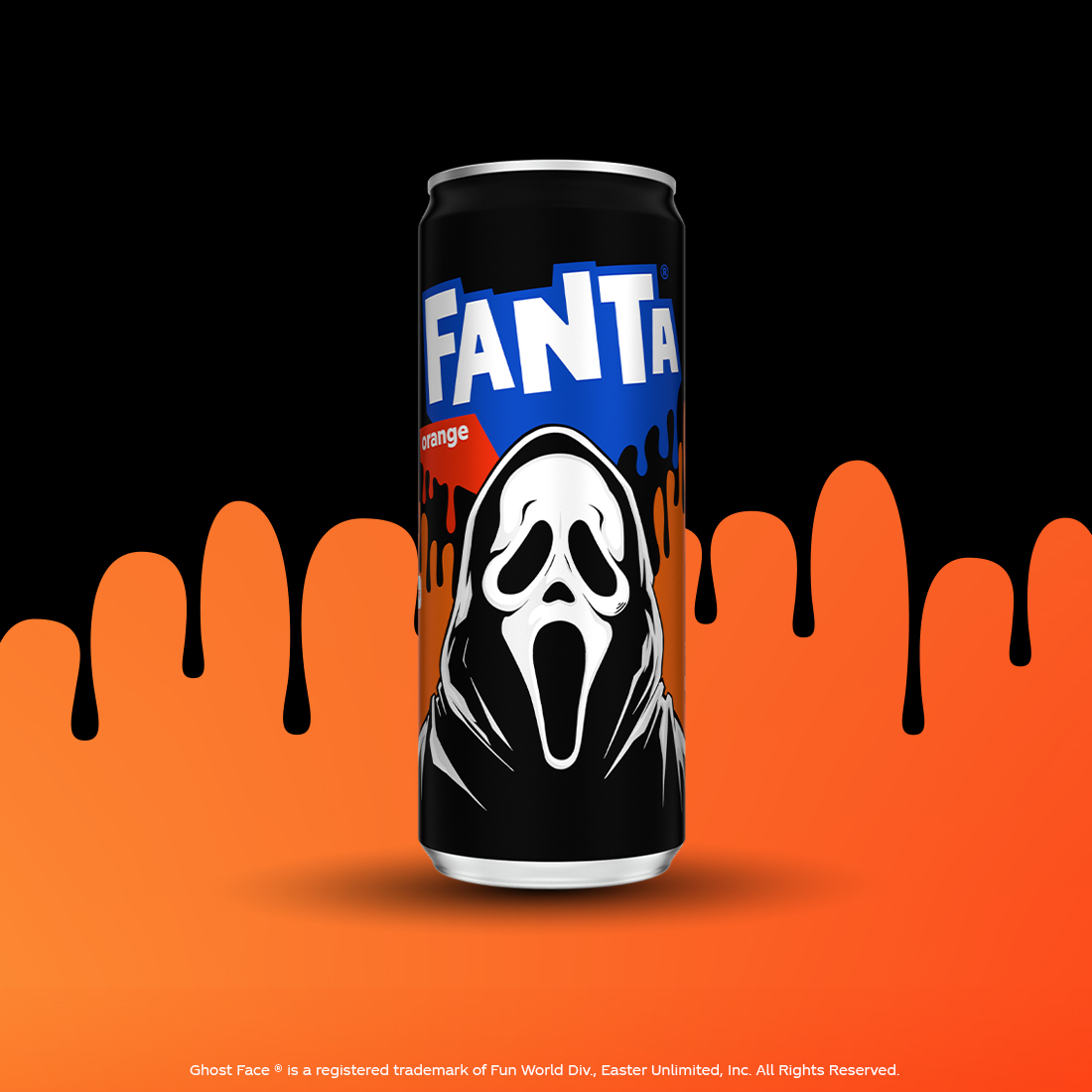 Kanaçe Fanta Orange edicion i limituar me një personazh Fanta Halloween.