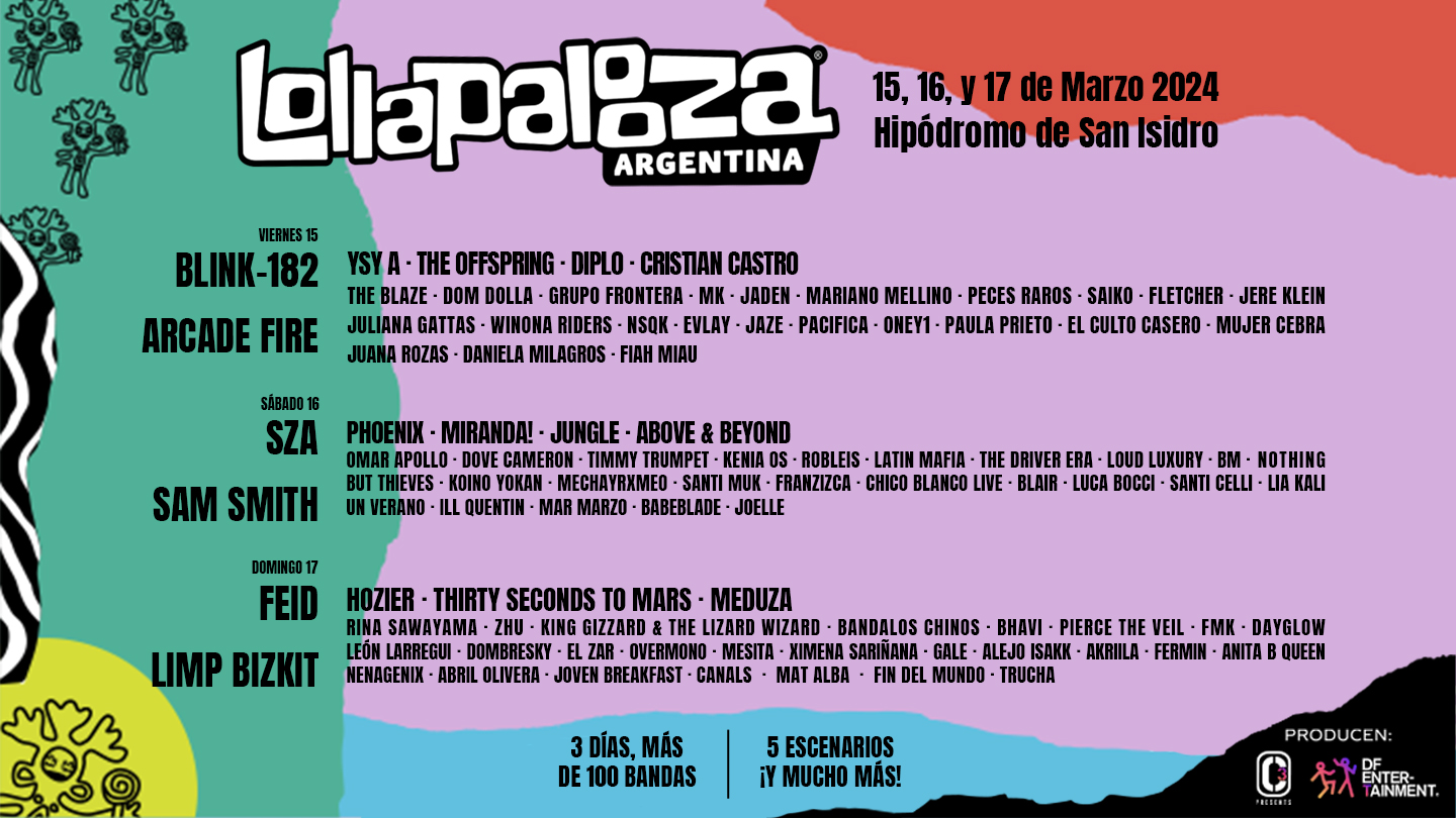 Lineup de Lollapalooza Argentina 2024