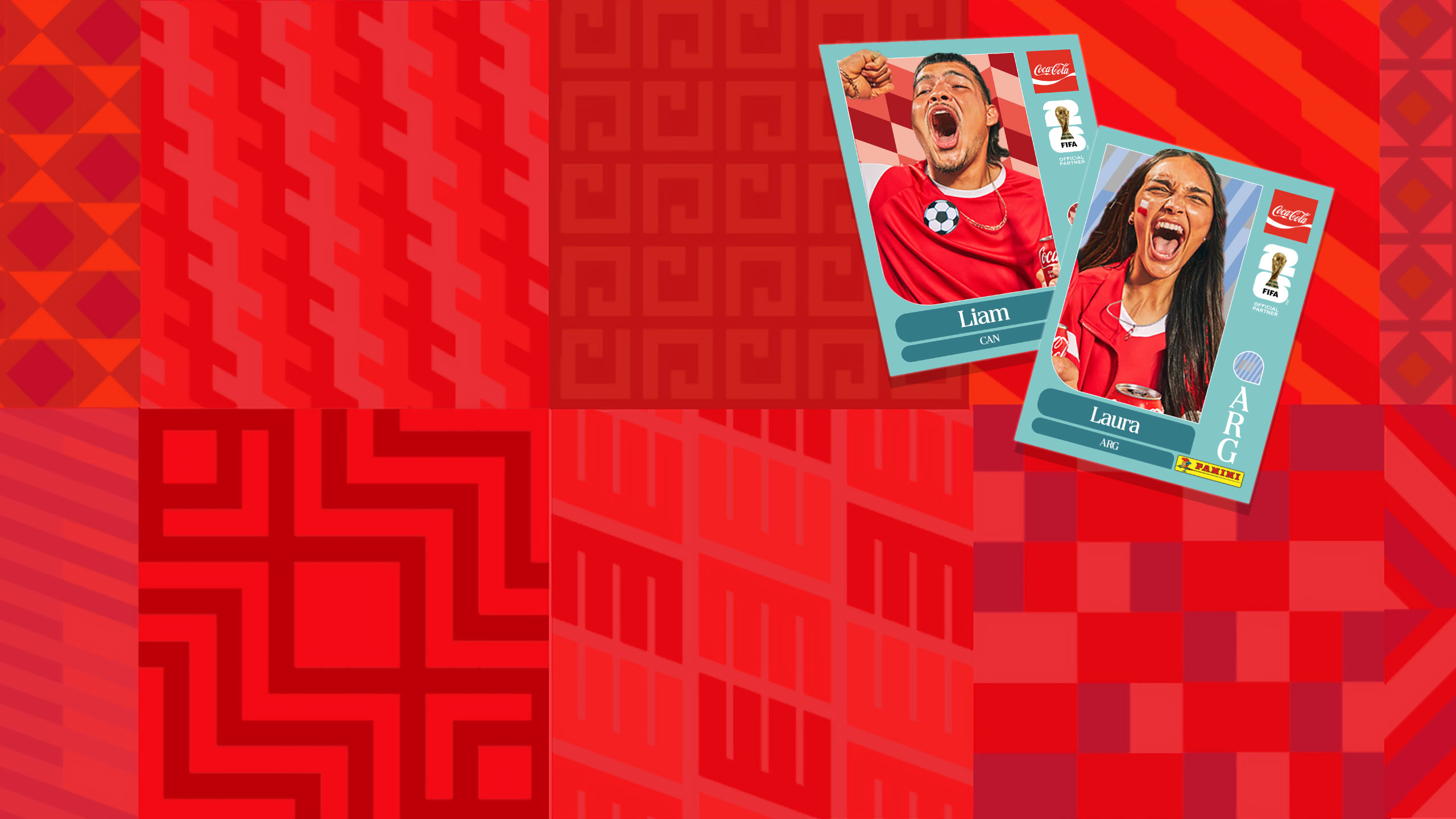 Dos hinchas en figuritas Panini.