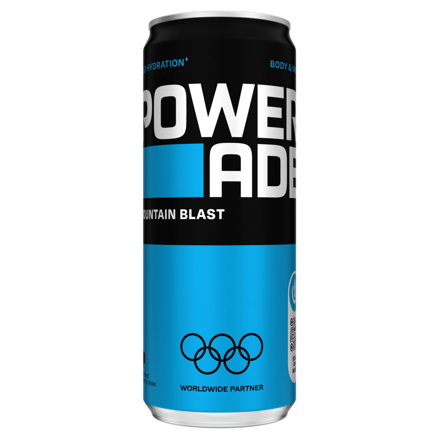 Eine Flasche Powerade Blackcurrant Zero