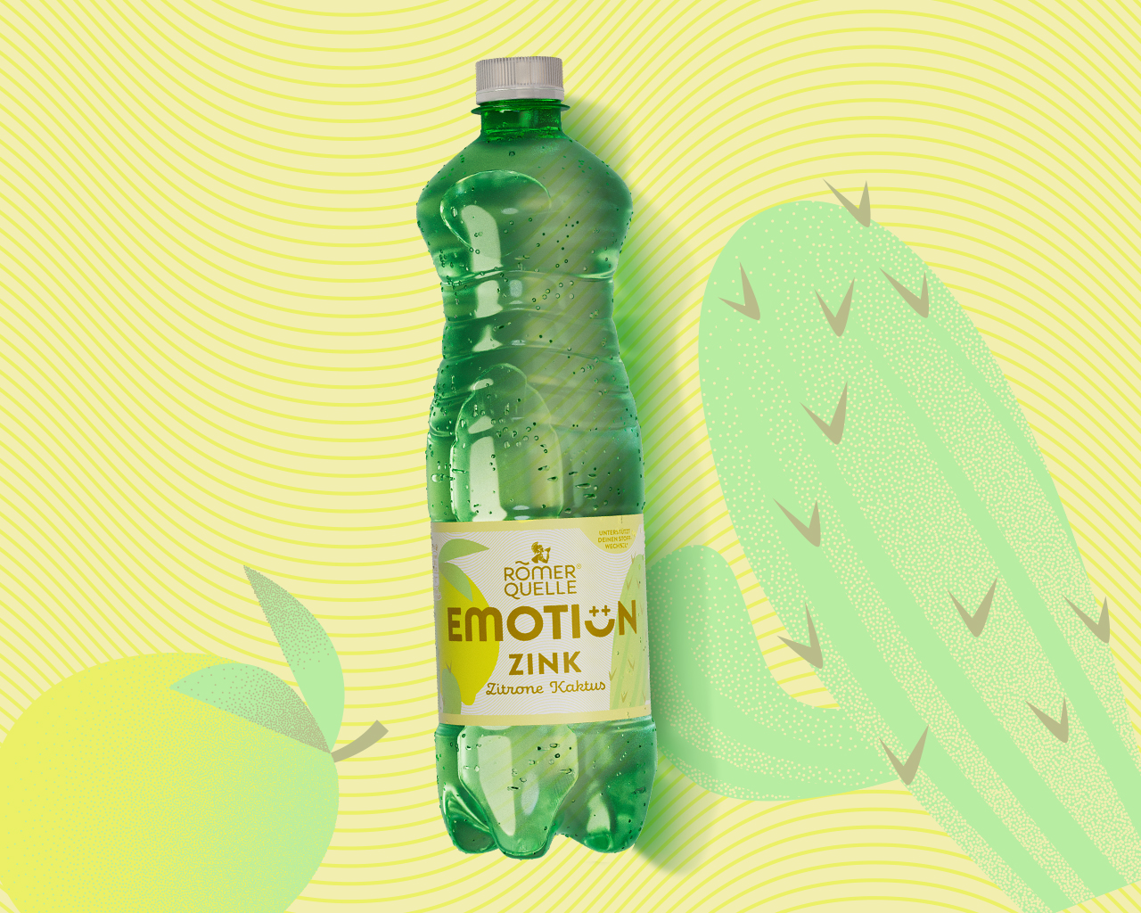 Eine Flasche Römerquelle Emotion kaktus