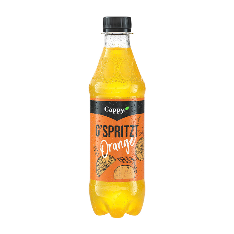 Eine Flasche Cappy G'spritzt Orange
