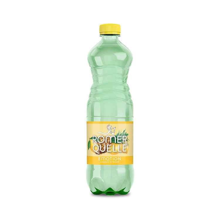 Eine Flasche Römerquelle Emotion Ananas-Zitrone