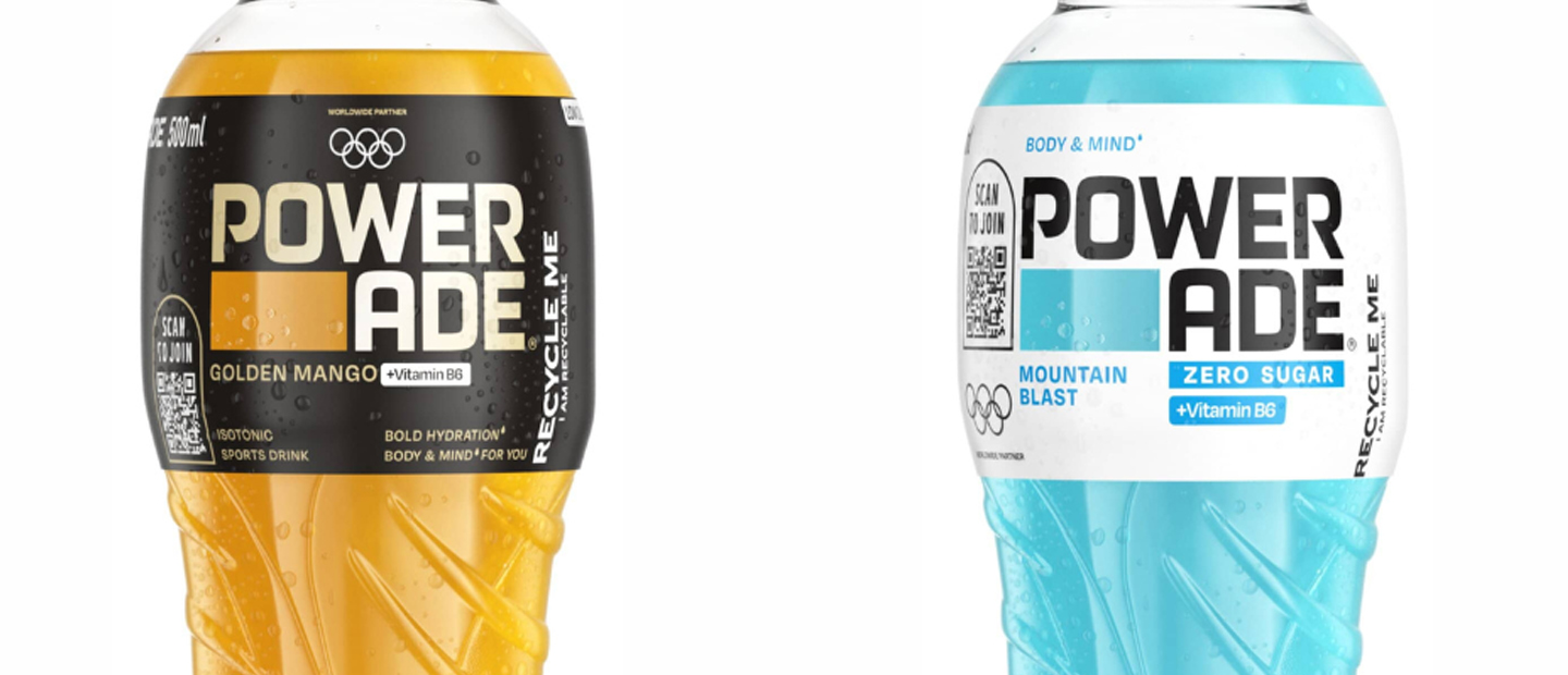 packshot neuer Sorten von Powerade