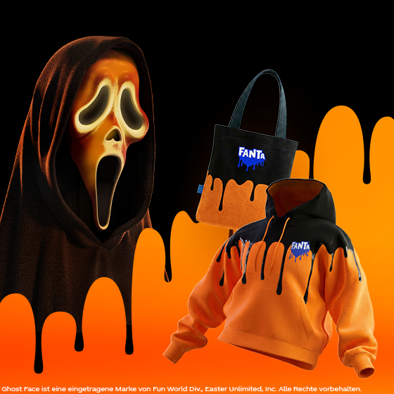 Eine Auswahl an Halloween-Preisen, inspiriert vom Fanta Universe.