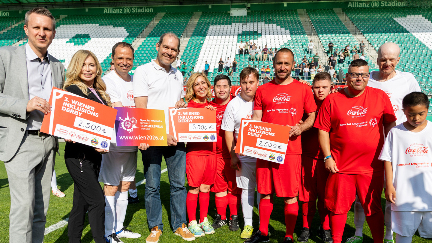 Die Einnahmen aus dem 3. Wiener Inklusionsderby kommen den beiden Special Teams von Rapid und Austria sowie Special Olympics Österreich zugute