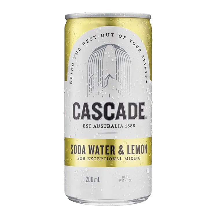 Cascade Soda Water and Lemon can