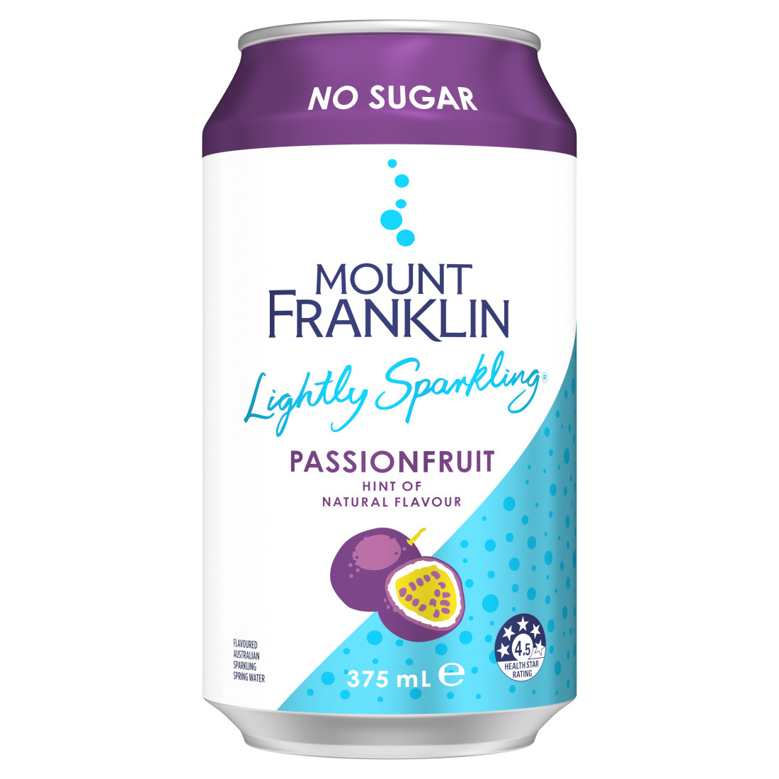 Mount Franklin Lightly Sparkling Passionfruit in a Can