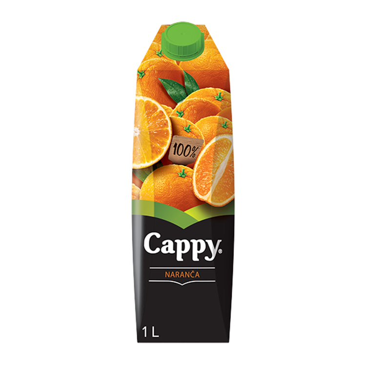 Cappy Naranća pakovanje od 1 litar sa belom pozadinom