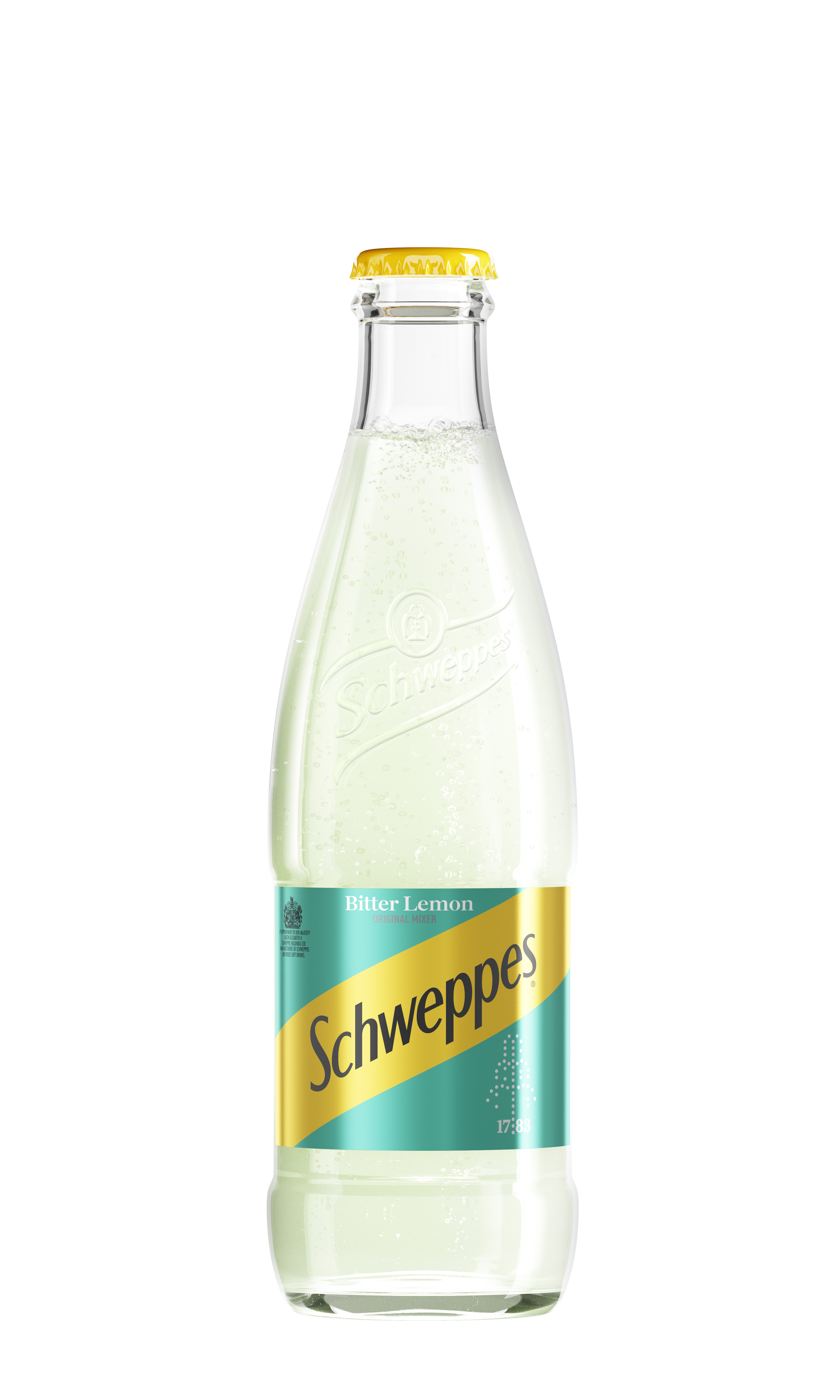 Schweppes Bitter Lemon flašica sa belom pozadinom