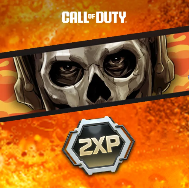 Text reads: Calling Card & 2XP against a Fanta Orange liquid background, under a Call of Duty logo