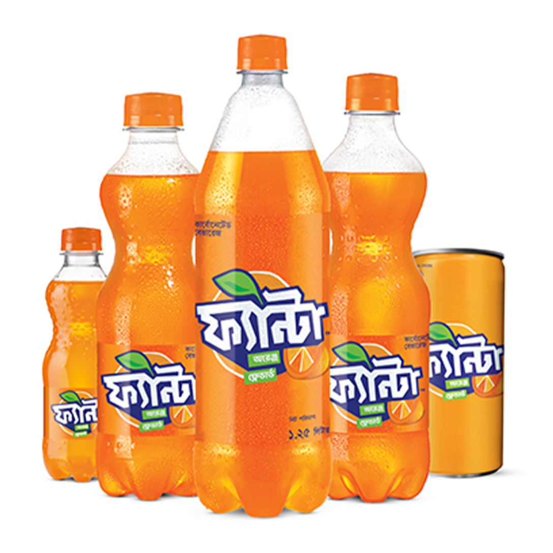 bottle of fanta classic and fanta apple delite