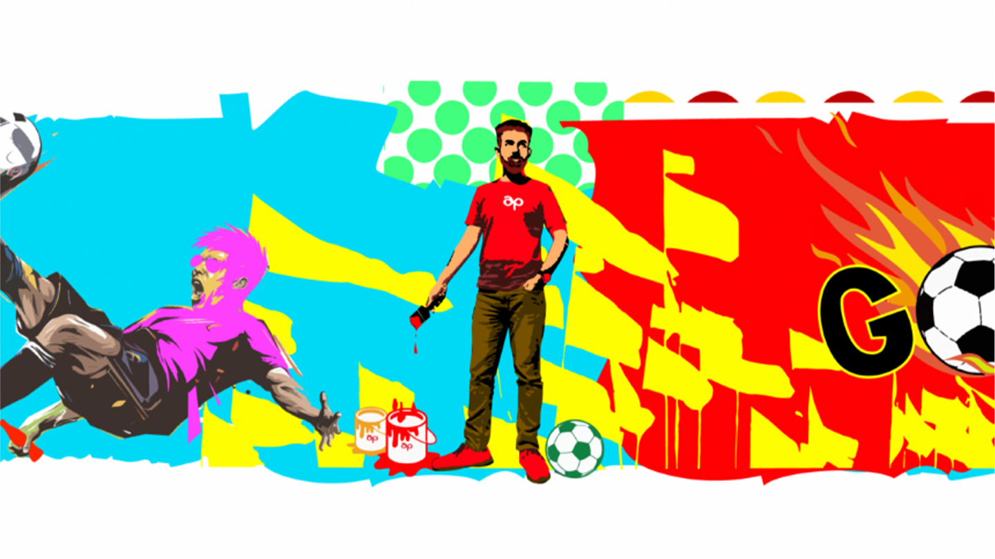 'গলি গ্রাফিতি' এর জন্য একটি ফুটবল থিমযুক্ত আঁকা ছবি এবং আসন্ন ফিফা বিশ্বকাপ ট্রফি বাংলাদেশে ফুটবল উন্মাদনা নিয়ে আসছে