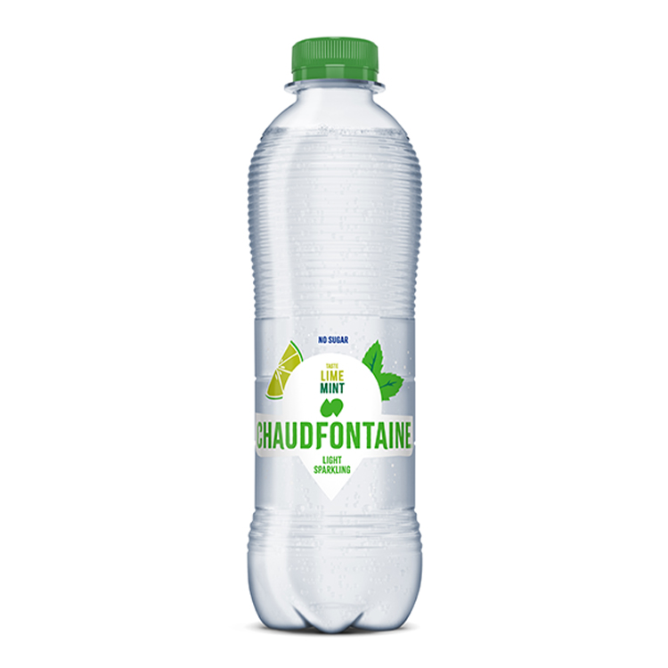 Bouteille légèrement pétillante de Chaudfontaine avec Ingrédients