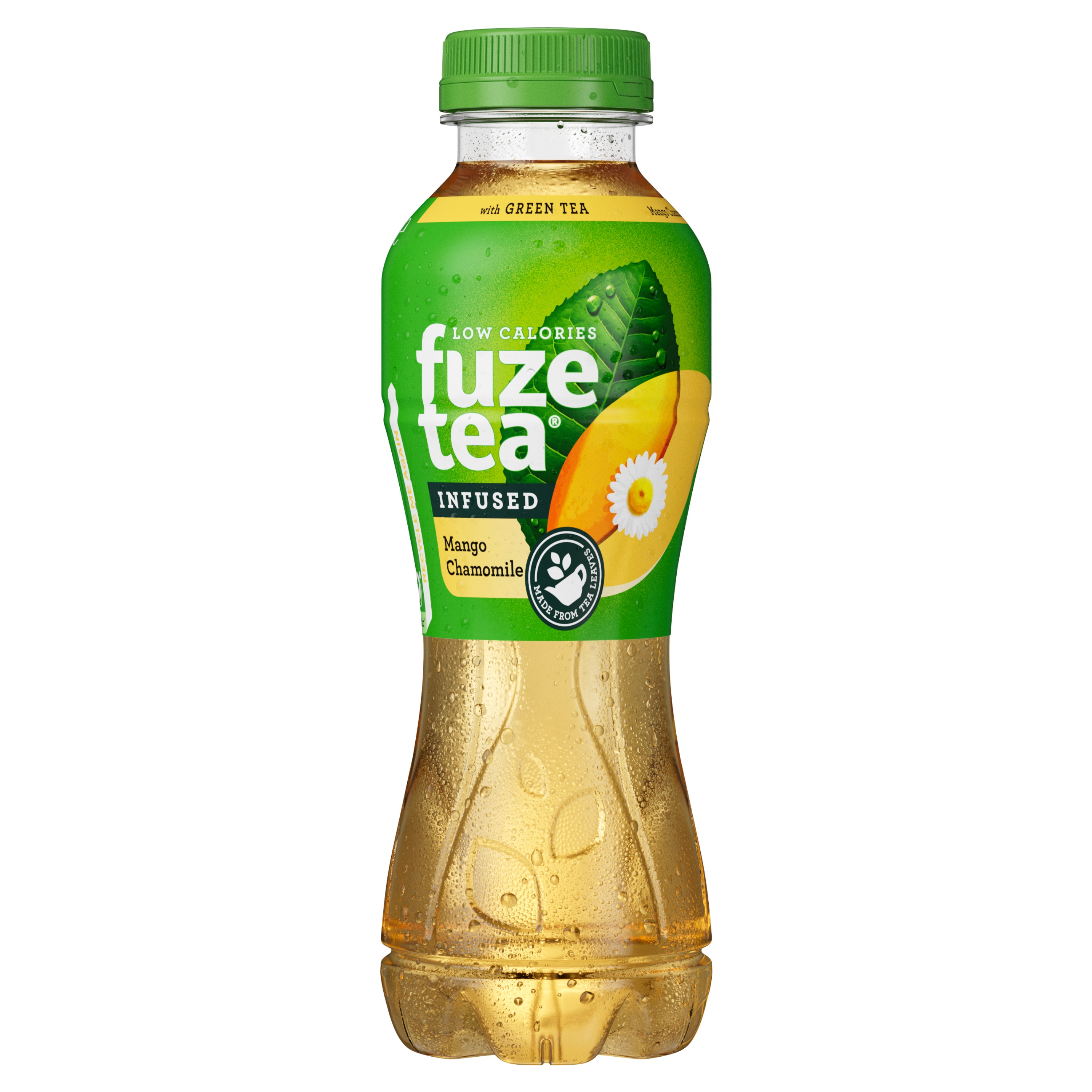 Een fles Fuze Tea mango kamille thee