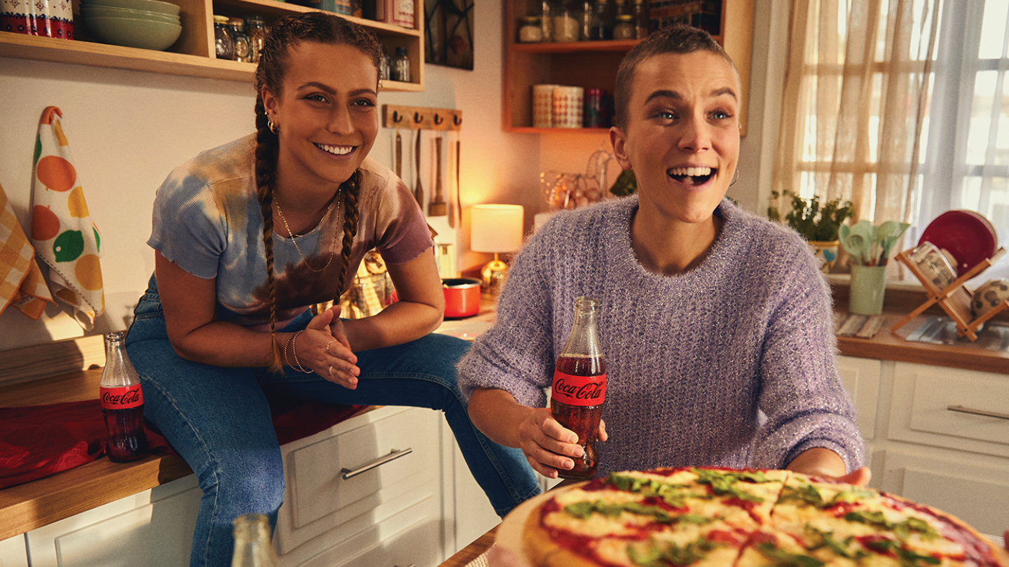 Coca-Cola and pizza