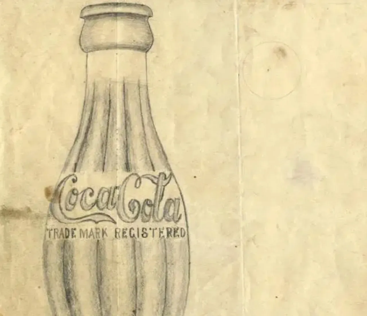 Oude illustratie van een Coca-Cola-flesje