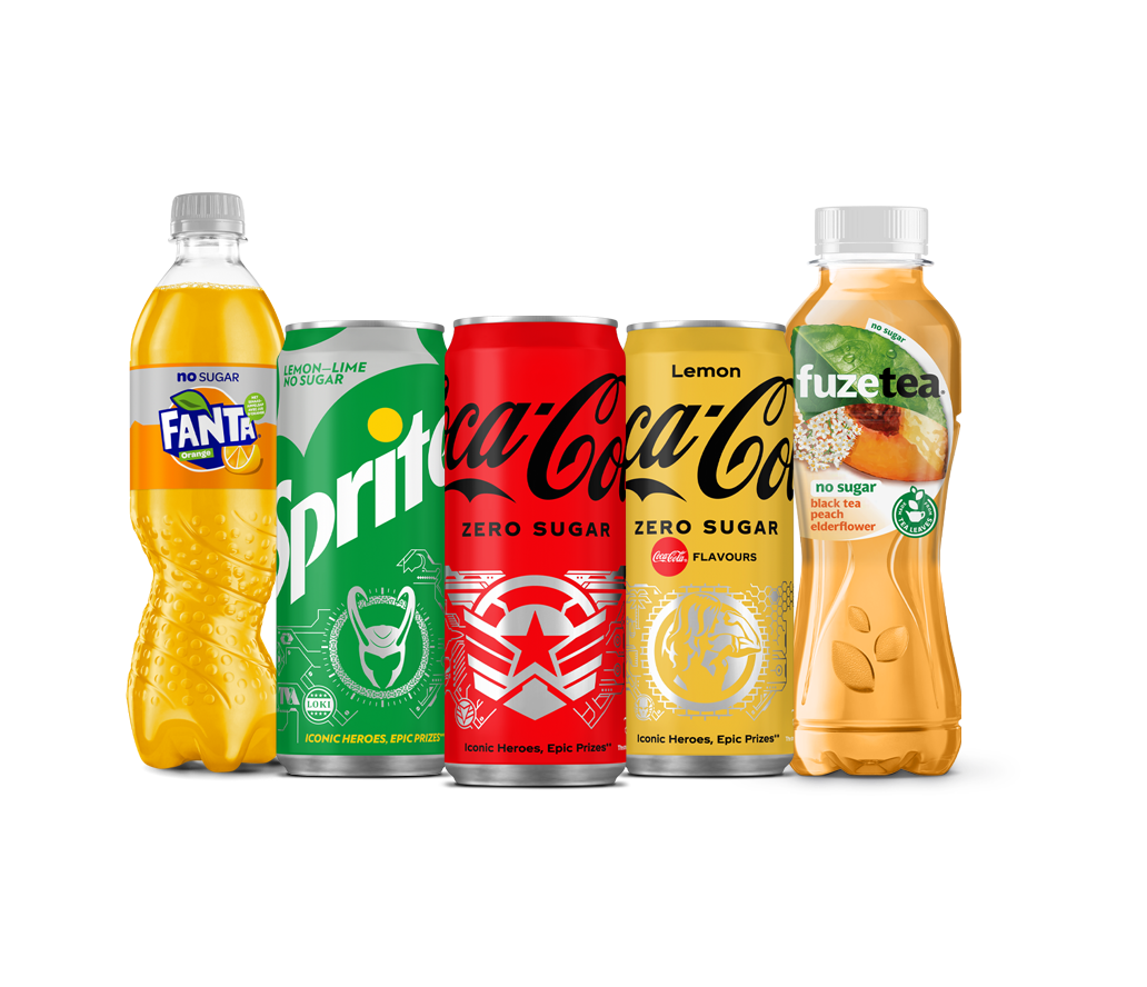Divers produits Coca-Cola en vedette