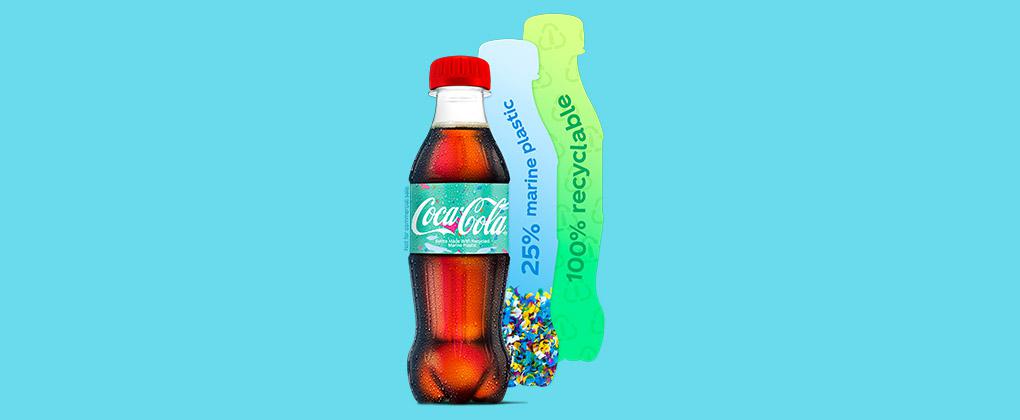 Bouteille Coca-Cola fabriquée avec du plastique marin