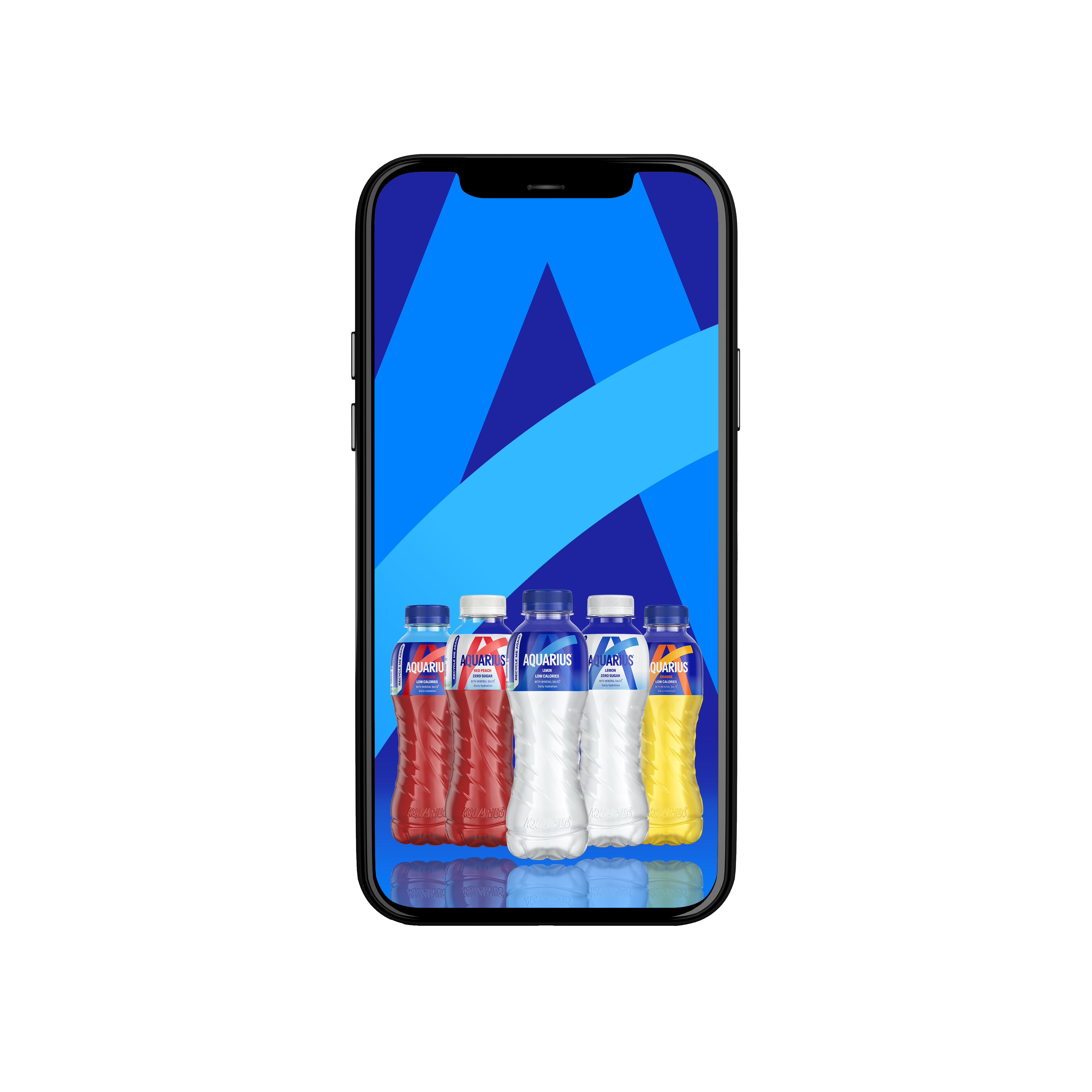 mobile avec une image des produits aquarius