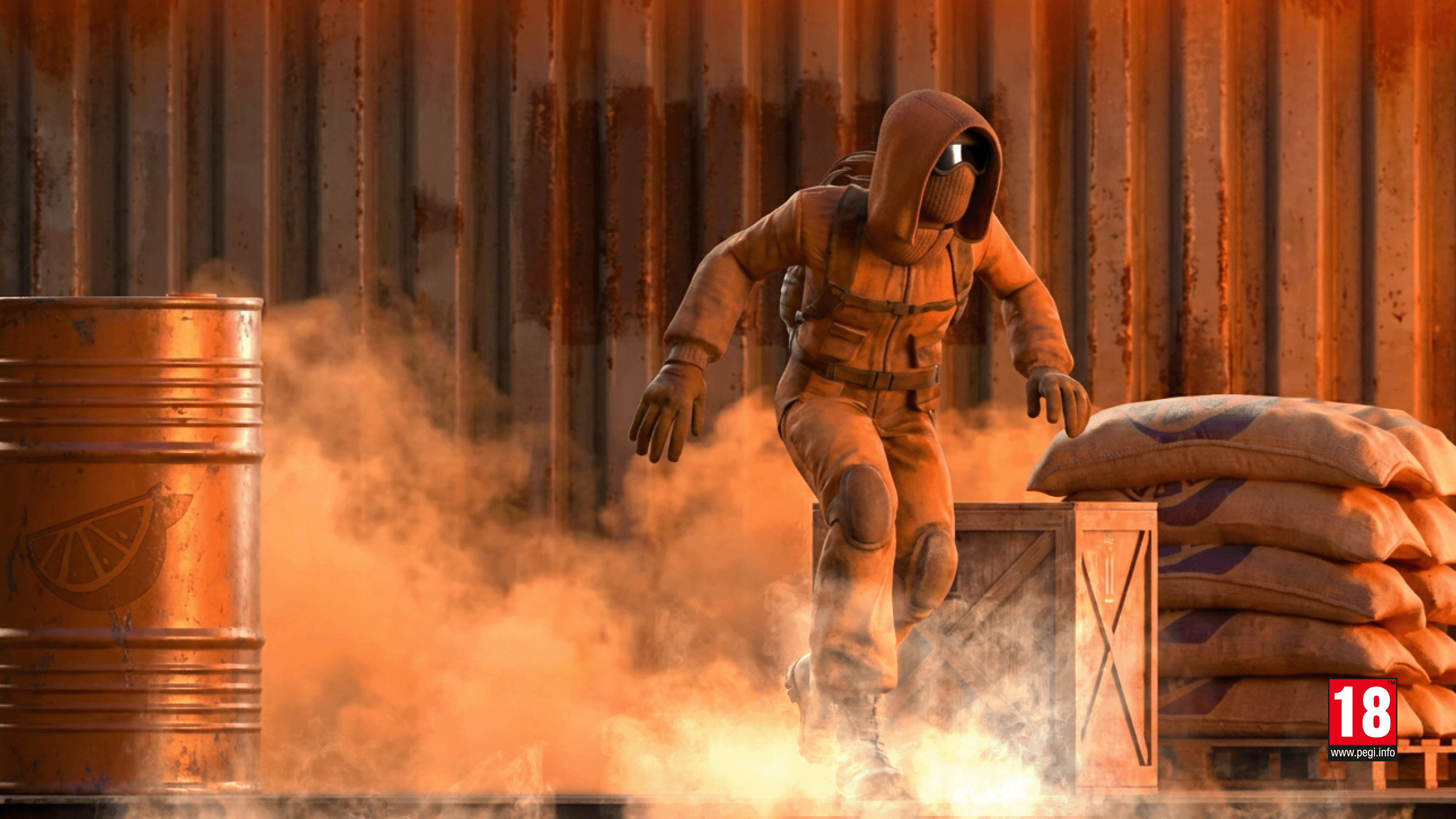 Een Halo-personage infiltreert heimelijk een basis bij schemering.