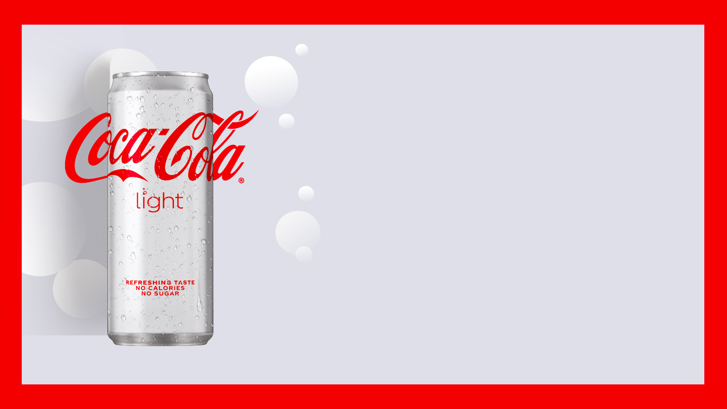 Coca-Cola light banner: 'Alleen voor de verfrissing