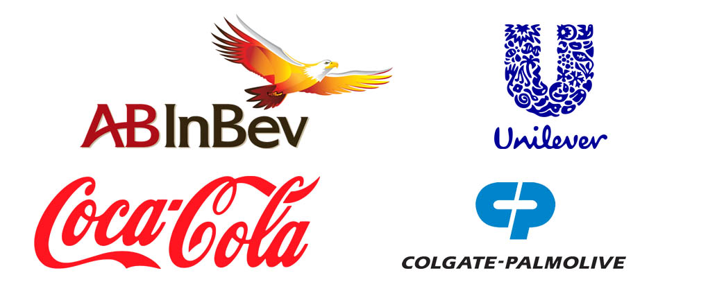 The Coca-Cola Company, Unilever en Colgate-Palmolive  -  100+ Accelerator-programma van AB InBev 
