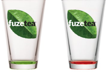 FuzeTea брандирана стъклена чаша в два цвята