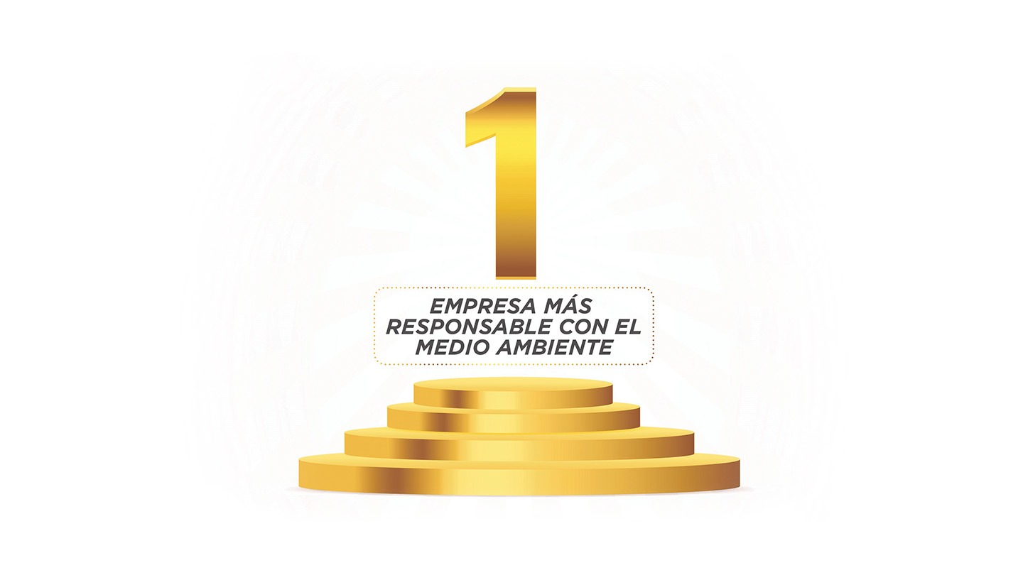 Número 1 sobre podio con texto