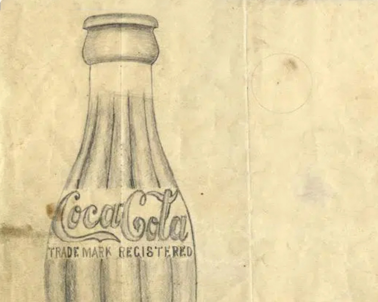Ilustración antigua de una botella de Coca-Cola