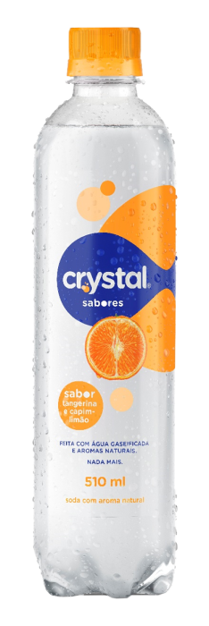 Uma garrafa de água Crystal Saborizada Tangerina de Capim Limão