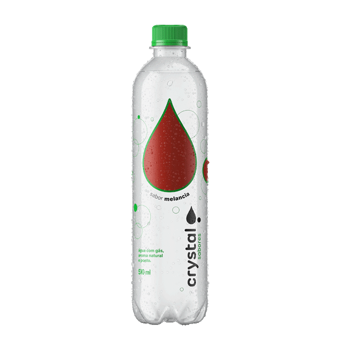 Uma garrafa de água Crystal Sabores Melancia.