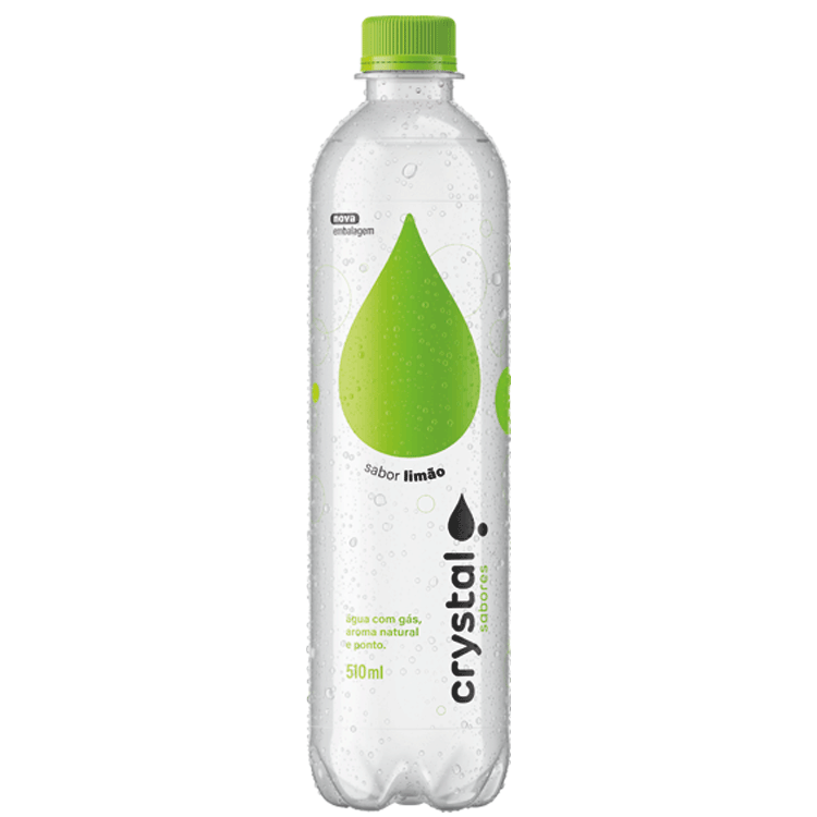 Uma garrafa de água Crystal Saborizada Limão