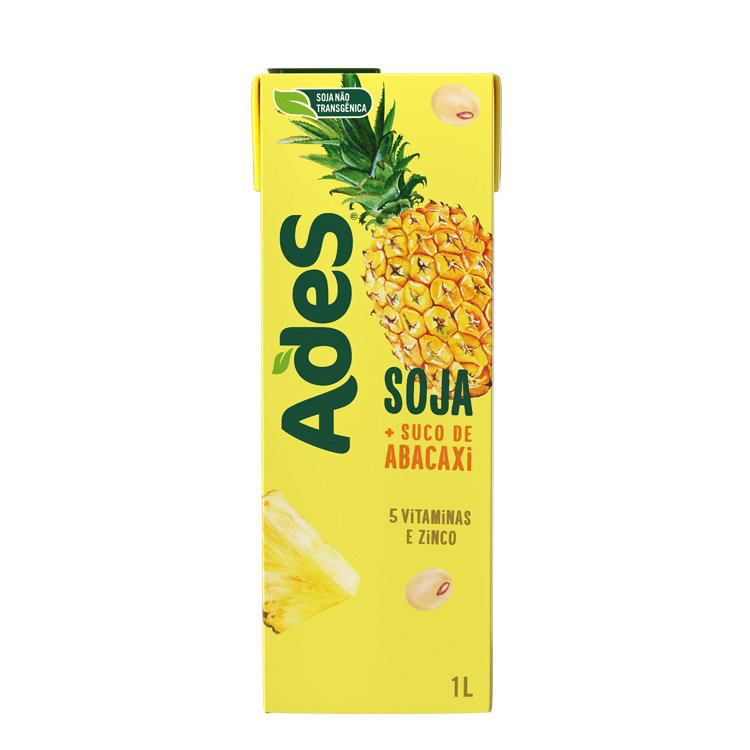 Garrafa de litro AdeS Soja + Suco de Abacaxi
