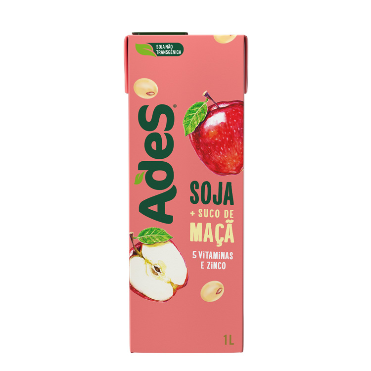 Garrafa de litro AdeS Soja + Suco de Maçã