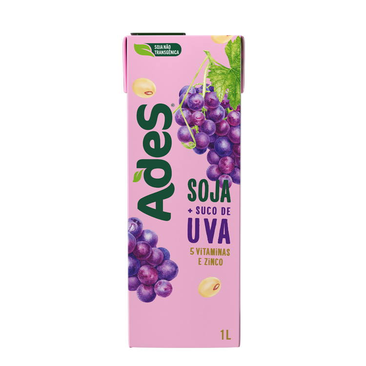 Garrafa de litro AdeS Soja + Suco de Uva