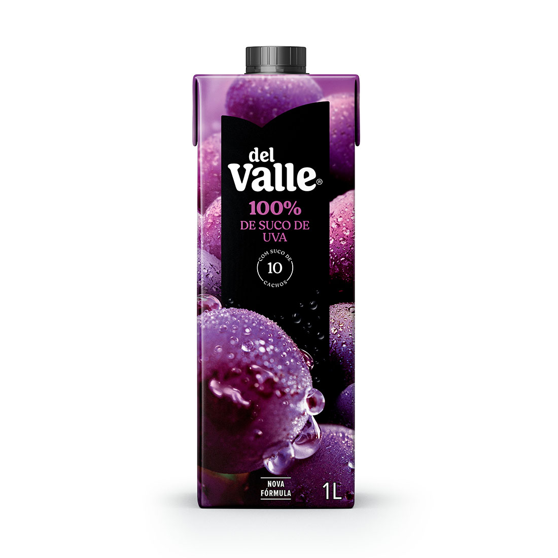 Uma embalagem de Del Valle 100% de Suco de Uva