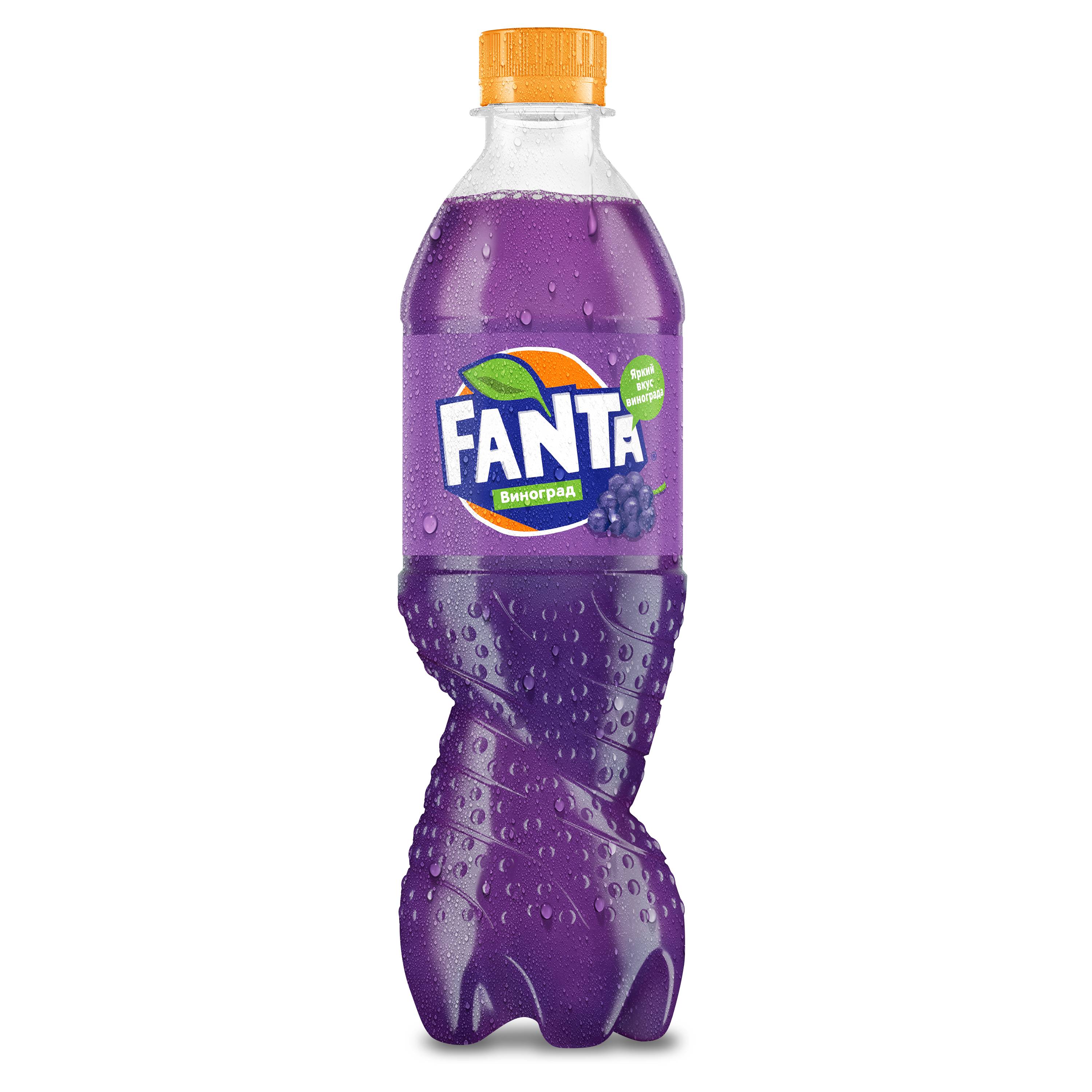 Бутылка Fanta со вкусом винограда